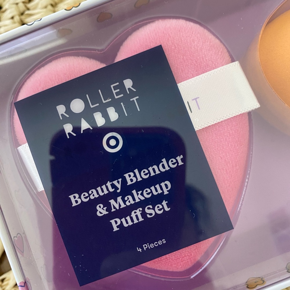 Roller Rabbit Heart Makeup Sponge Set - Pink, Orange - Picture 4 of 5